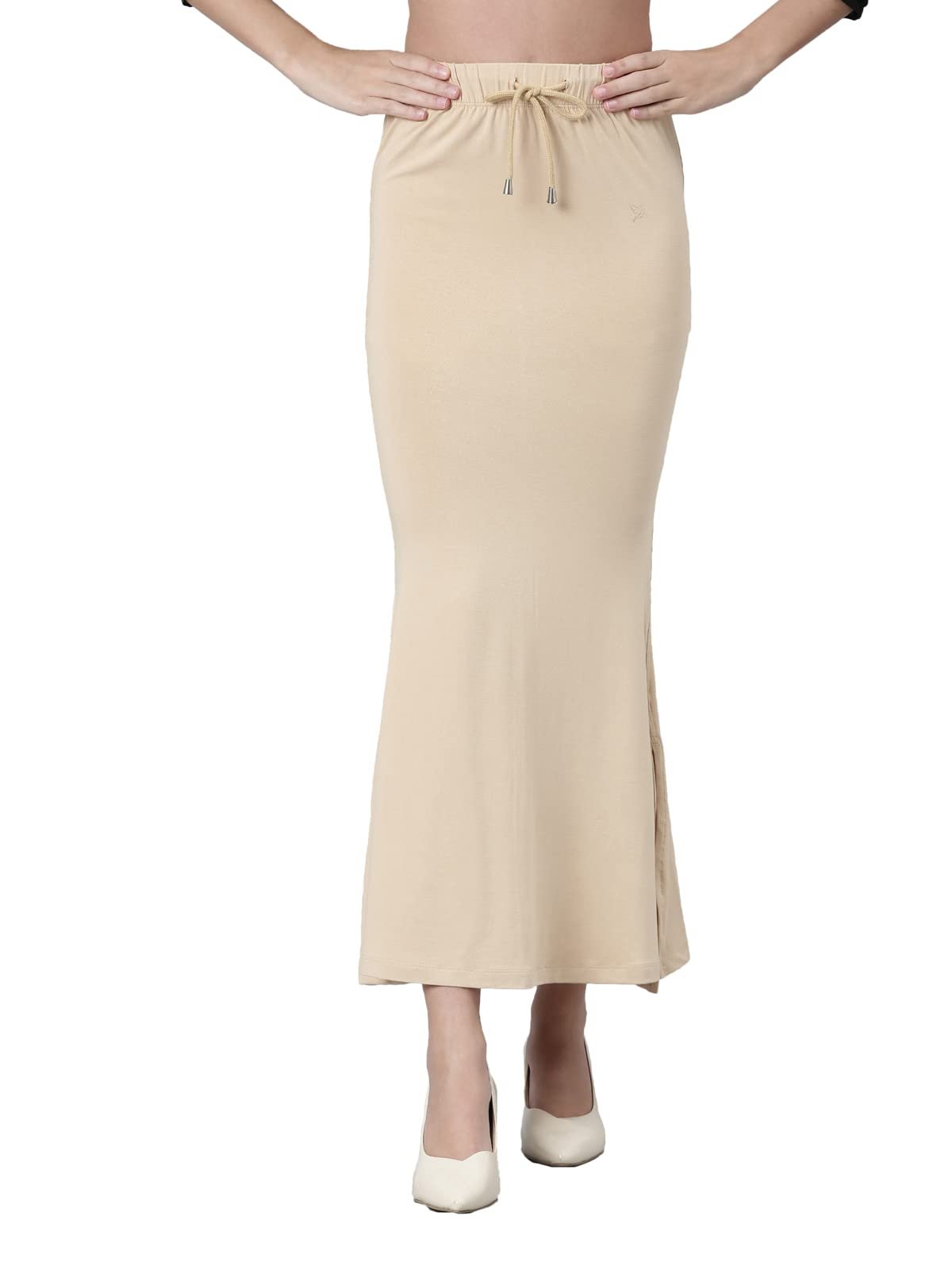 TWIN BIRDS Women Viscose Elastane Saree Skirt | Shapewear Petticoat Slip