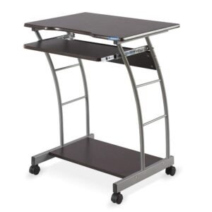 Nilkamal Leo Computer Trolley/Table (Black/Walnut Finish)