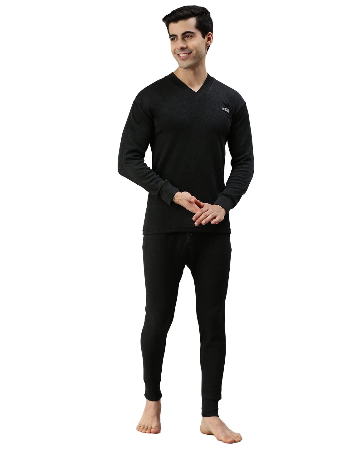 Lux Cottswool Thermal Wear for Men Set Top & Bottom – Premium Winter Inner Wear for Men – Warm and Comfortable Thermal for Men – V Neck Body Warmer Set for Men – Cotton Thermal Wear for Men Set