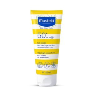 Mustela Baby Sunscreen SPF 50, 100ml | Sunscreen for Kids & Newborn (From Birth On) | Broad Spectrum UV Protection | Water Resistant | Sensitive Skin