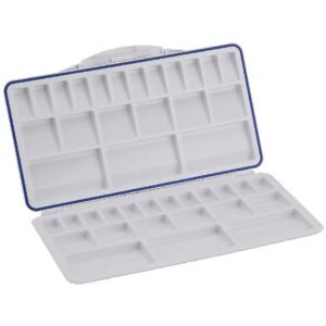 Color Palette for Paint Mixing, 24 Colors, 6 Water Storage and 12 Mixing Compartments, Size: 288 mm X160 mm, CP12, Air Tight Pack of 1