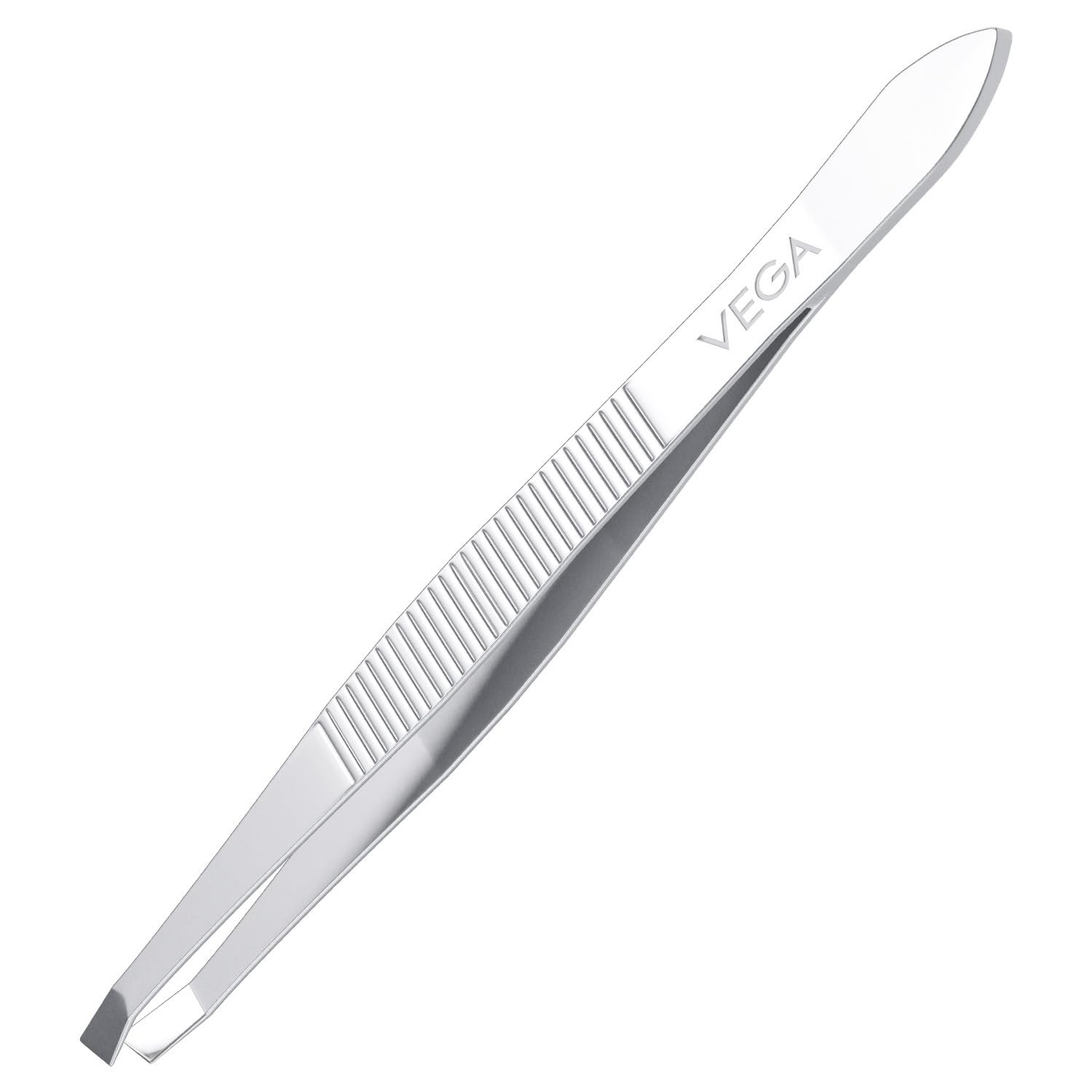 Vega Square Tip Tweezer for Facial Hair Removal & Eyebrow Shaping, Precision Grooming Tool for Women & Men, Stainless Steel Design for Chin & Fine Hair, Salon Use, Easy Grip (TW-01)