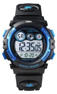 V2A Digital Kids Sports Watch with 7 Color Backlight Alarm Stopwatch for Boys and Girls
