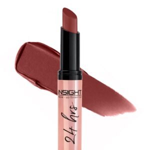 INSIGHT 24 Hrs Non-Transfer Matte Lipstick | Lightweight, Highly Pigmented, Long Wear | Kiss Proof & Smudge Proof | With Vitamin E & Jojoba Oil | Vegan, Toxin Free | Shade – 08 Stay Basic (3g)