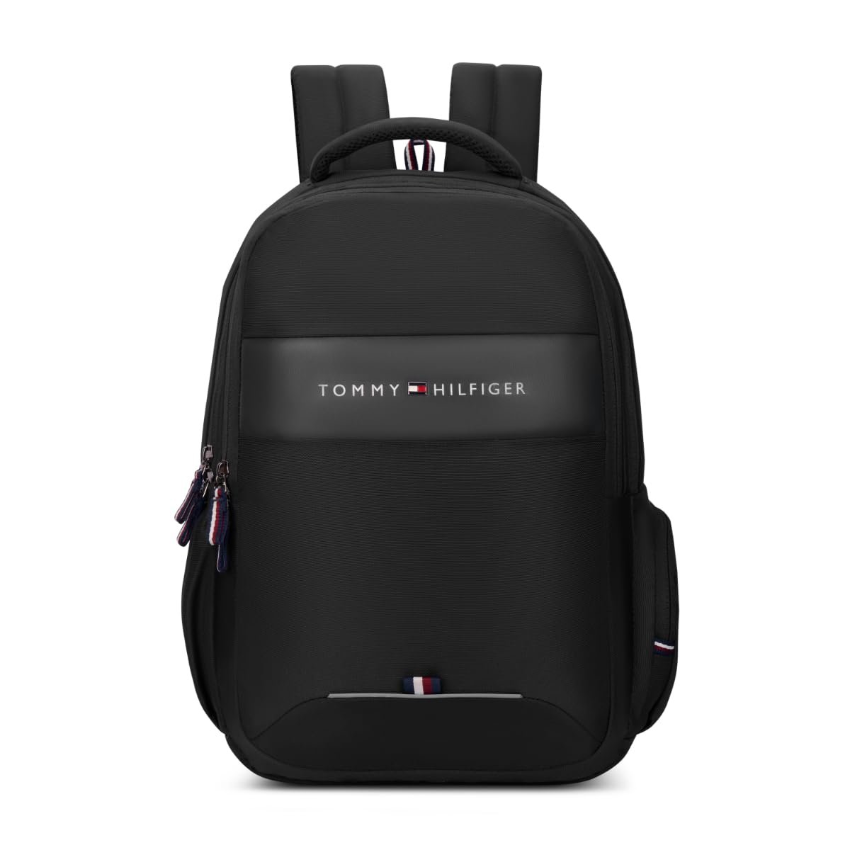 Tommy Hilfiger Joshua Polyester Unisex 15 Inch Laptop Backpack – Black | 21 Ltr Capacity| Padded & Adjustable Strap | Water Resistant | 3 Compartment | Water Bottle Holder | USB Cable holder Pocket