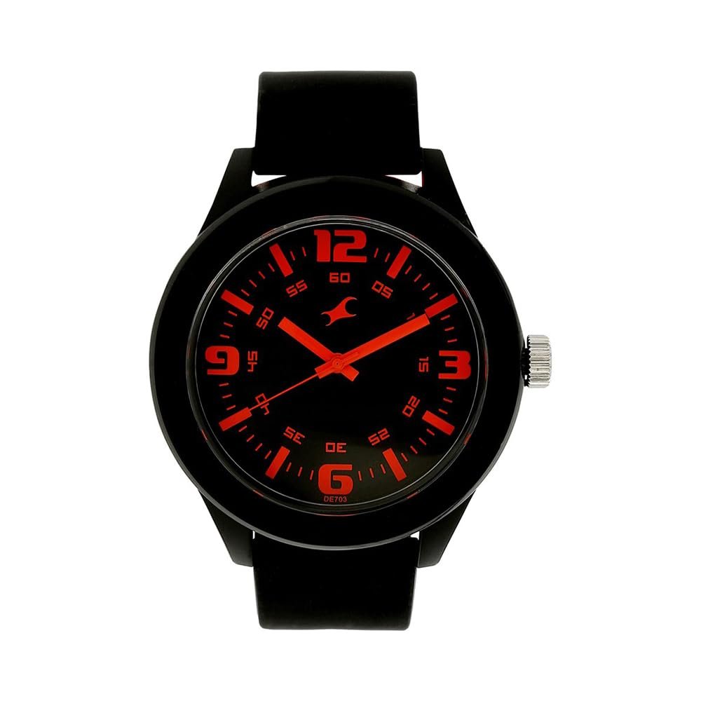 Fastrack Neon Quartz Analog Black Dial Black Silicone Strap Unisex Watch – NT38003PP13W