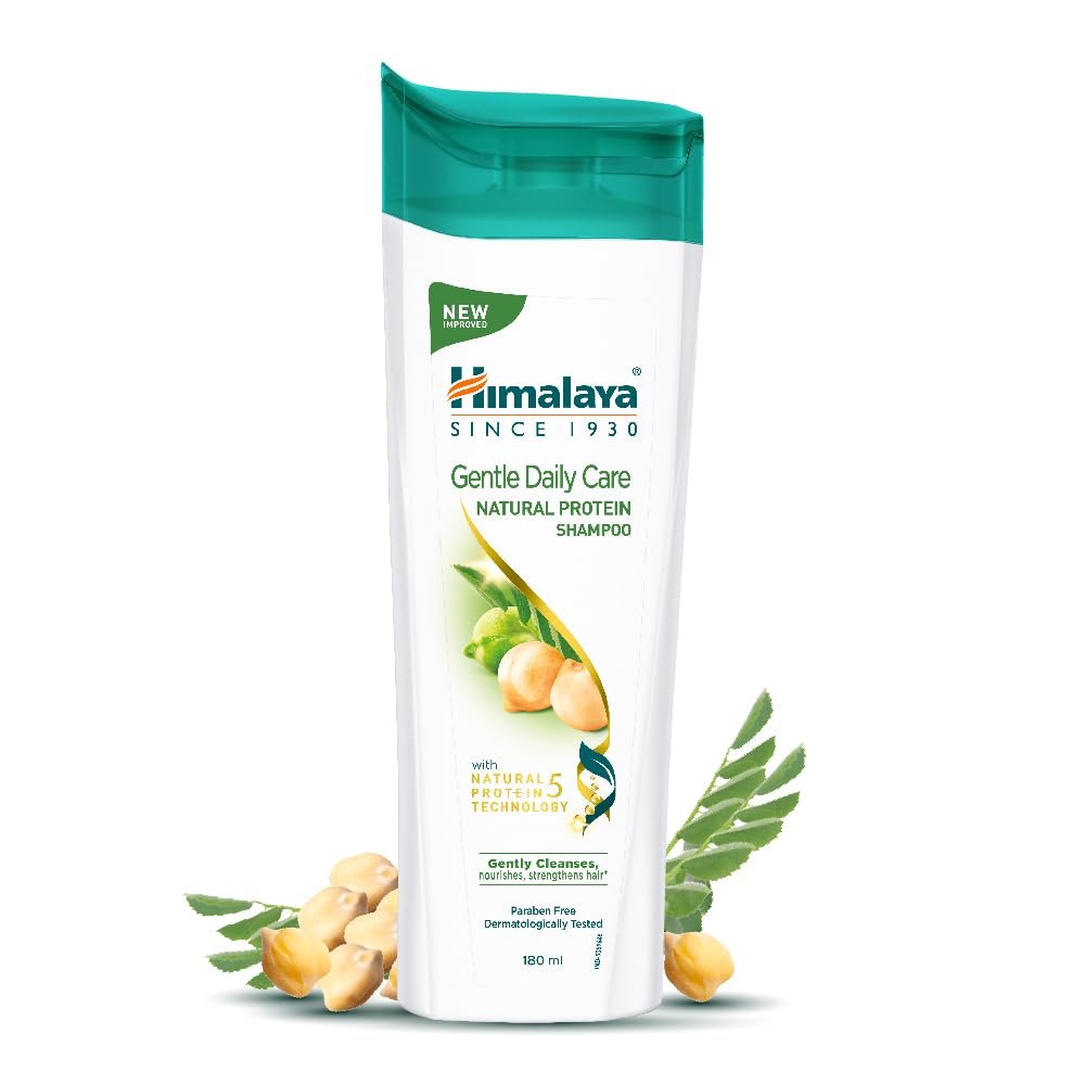Himalaya Gentle Daily Care Natural Protein Shampoo, Gently cleanses & strengthens, With Chickpea, Licorice & Amla, For Women & Men, 180ml