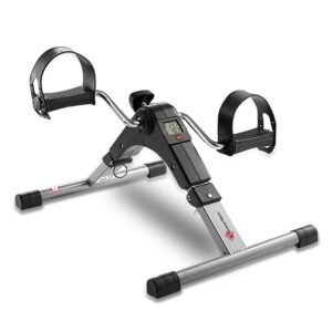 PowerMax Fitness BS-MINI Mini Cycle Pedal Exerciser with Adjustable Resistance and Digital Display – For Light Leg and Arm Exercise and Physiotherapy at Home