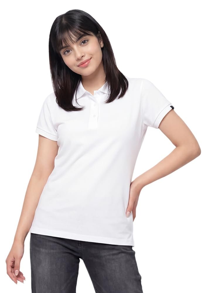 Wear Your Opinion Womens Polo Collar Neck T-Shirt Top (Design: Solid)