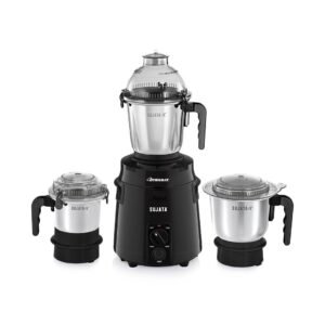 Sujata Dynamix Mixer Grinder|900 Watts Double Ball Bearing Motor|22000 RPM|Non-Stop 90 Mins Running|3 Food Grade Steel Jars – 1500ml Multipurpose, 1000ml Grinder, 500ml Chutney Jar|Black