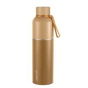 Perch Water Bottle 1 LTR Stainless Steel | Crafted by Pexpo | Hot and Cold Flask | ISI Certified | Vacuum Insulated | Leak Proof Lid | for Office, School, Gym, Home & Travel | Zenith 1000ml | Brown