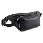 Large Waist Bag for Men Women with Adjustable Strap, Water Resistant (Pure Black)