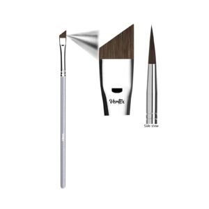 Vertex Beauty Angled Eyeliner Brush Slanted Small – Thin Winged Liner For Clean Lines | Apply Smooth Liquid Gel Liner For A Fine Wing | Application Of Flat Angle Edges Allows Precision Control To Ach