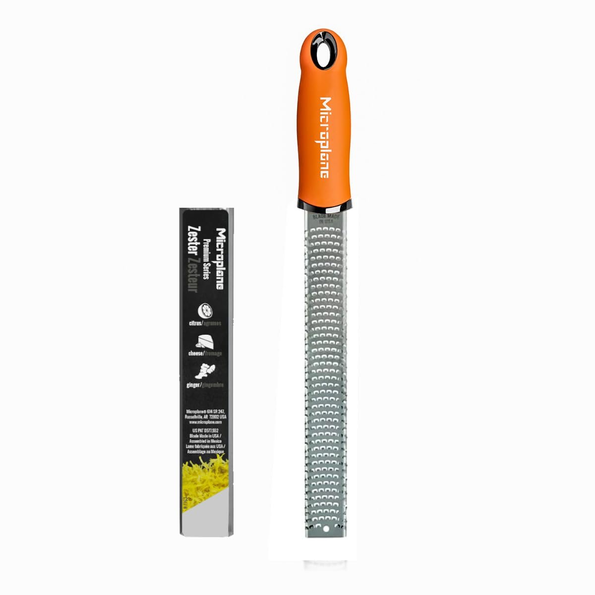 Microplane Premium Classic Series Zester Grater, 18/8, Orange
