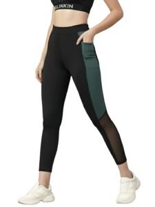 BLINKIN Stretchable Gym Pants for Women Workout : The Ultimate Yoga Pants | Workout Lowers | Gym Track Pants for Woman with Mesh Insert & Side Pockets (1869)