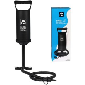 Bestway High Capacity Manual Hand Air Pump with 3 Interlocking Nozzles for Inflatable Pool, Air Mattress, Floats, Water Toys, Camping Bed & Swimming Rings, Portable Inflation & Deflation Pump (Black)