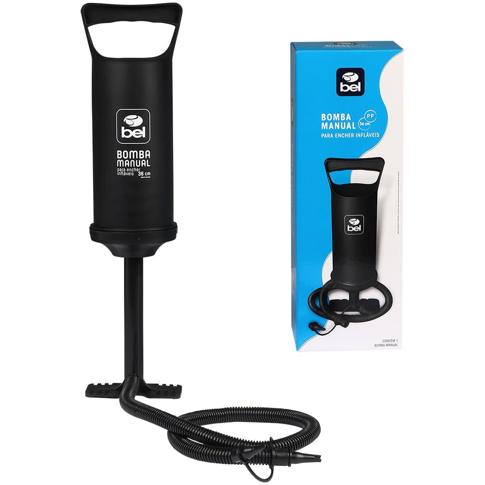 Bestway High Capacity Manual Hand Air Pump with 3 Interlocking Nozzles for Inflatable Pool, Air Mattress, Floats, Water Toys, Camping Bed & Swimming Rings, Portable Inflation & Deflation Pump (Black)