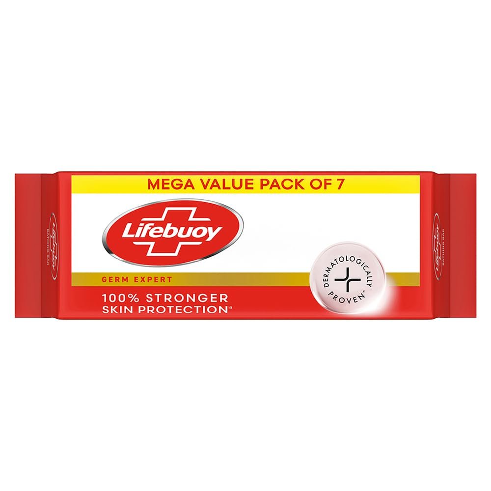 Lifebuoy Total 10 Germ Protection Bathing Soap Bar 125 g (Combo Pack of 7)|| Protects Against Viruses and Germs – Combo Offer