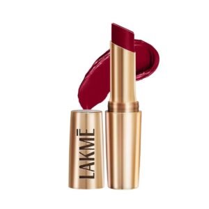 LAKMÉ LAKM Lakme Powerplay Priming Matte Lipstick, Smooth Finish, Lightweight Smudgeproof, Lasts 16hrs, Hydrates Lips, Burgundy Passion, 3.6g
