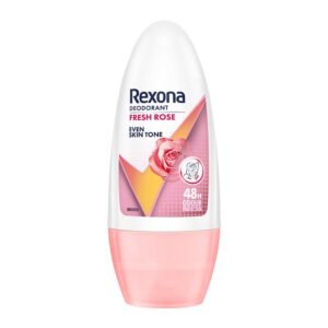 Rexona Fresh Rose Underarm Roll On Deodorant For Women, Antiperspirant With Glycerine, Removes Odour, Keeps Skin Fresh & Clean, Alcohol Free, 50 ml