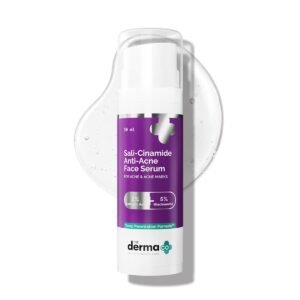 The Derma Co Sali-Cinamide Anti-Acne Face Serum – 30 ml | Fights active acne | Fades acne marks & scars | Controls excess oil | Unclogs pores | Reduces redness & inflammation