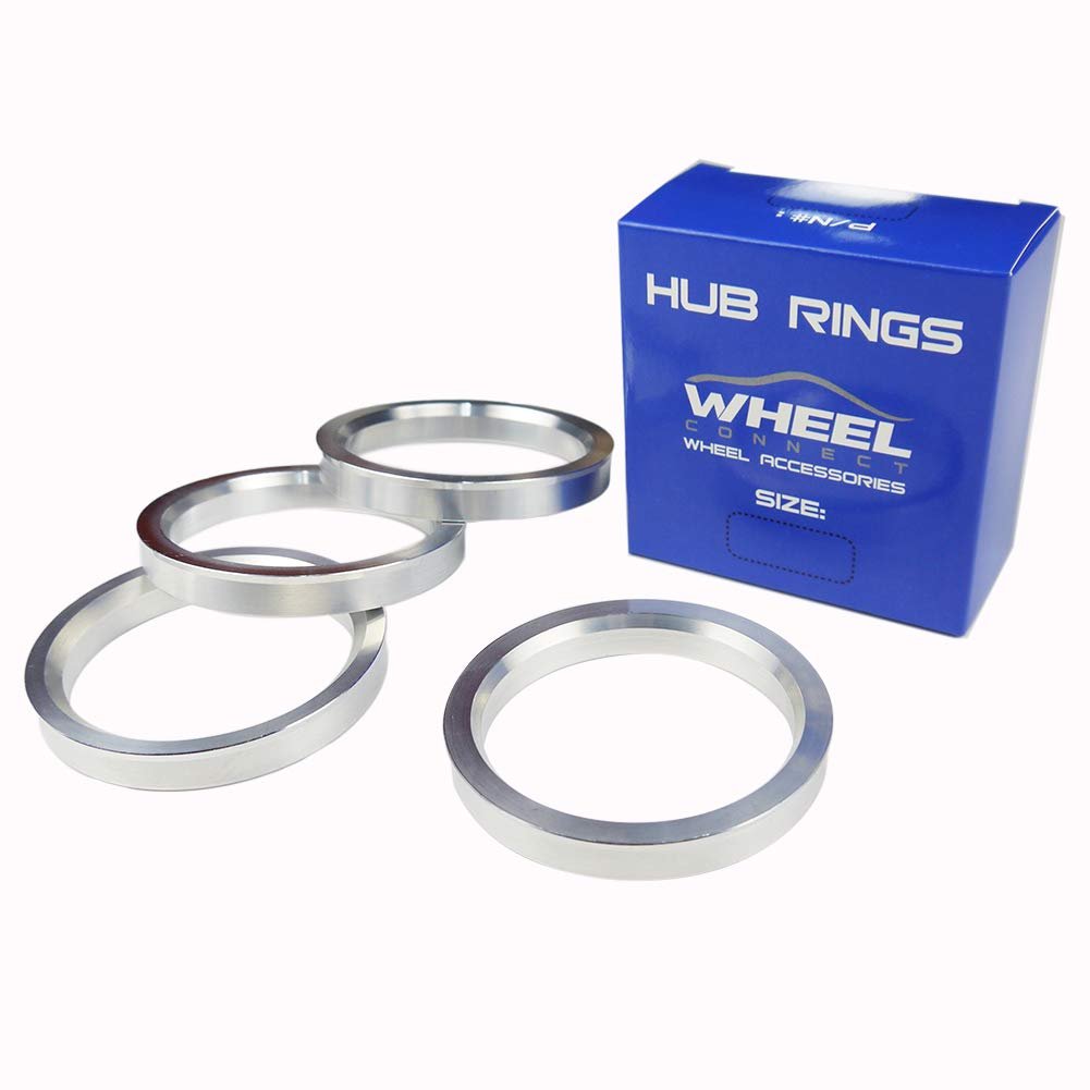 WHEEL CONNECT Hub Centric Rings, Set of 4, Aluminium Alloy Hubrings, O.D:73.1-I.D:57.1mm.
