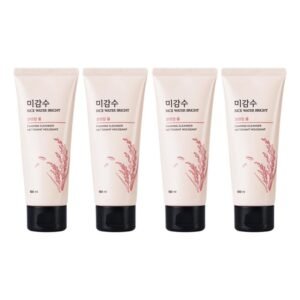 The Face Shop Rice Water Bright Foaming Face Wash 100ml | Face Wash for Glowing Skin | Cleanser for Uneven Skin Tone | Korean Skin Care, For Oily skin (Pack of 4)