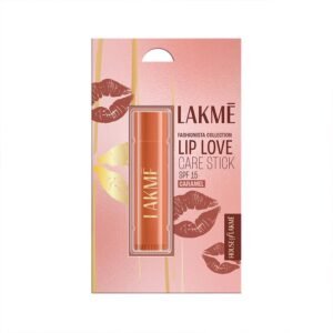 Lakme Lip Love Care Stick Caramel, with 10% Vitamin E Complex, nourished with Shea & Cocoa Butter and enriched with Almond & Jojoba Oil for 24hr moisturization in just 1 swipe, with SPF 15, 4.5g