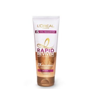L’Oreal Paris Deep Conditioner, With Micro-Oils, Deeply Nourishes Dry Hair, No-Leave In Time, Rapid Reviver 6 Oil Nourish, 180ml