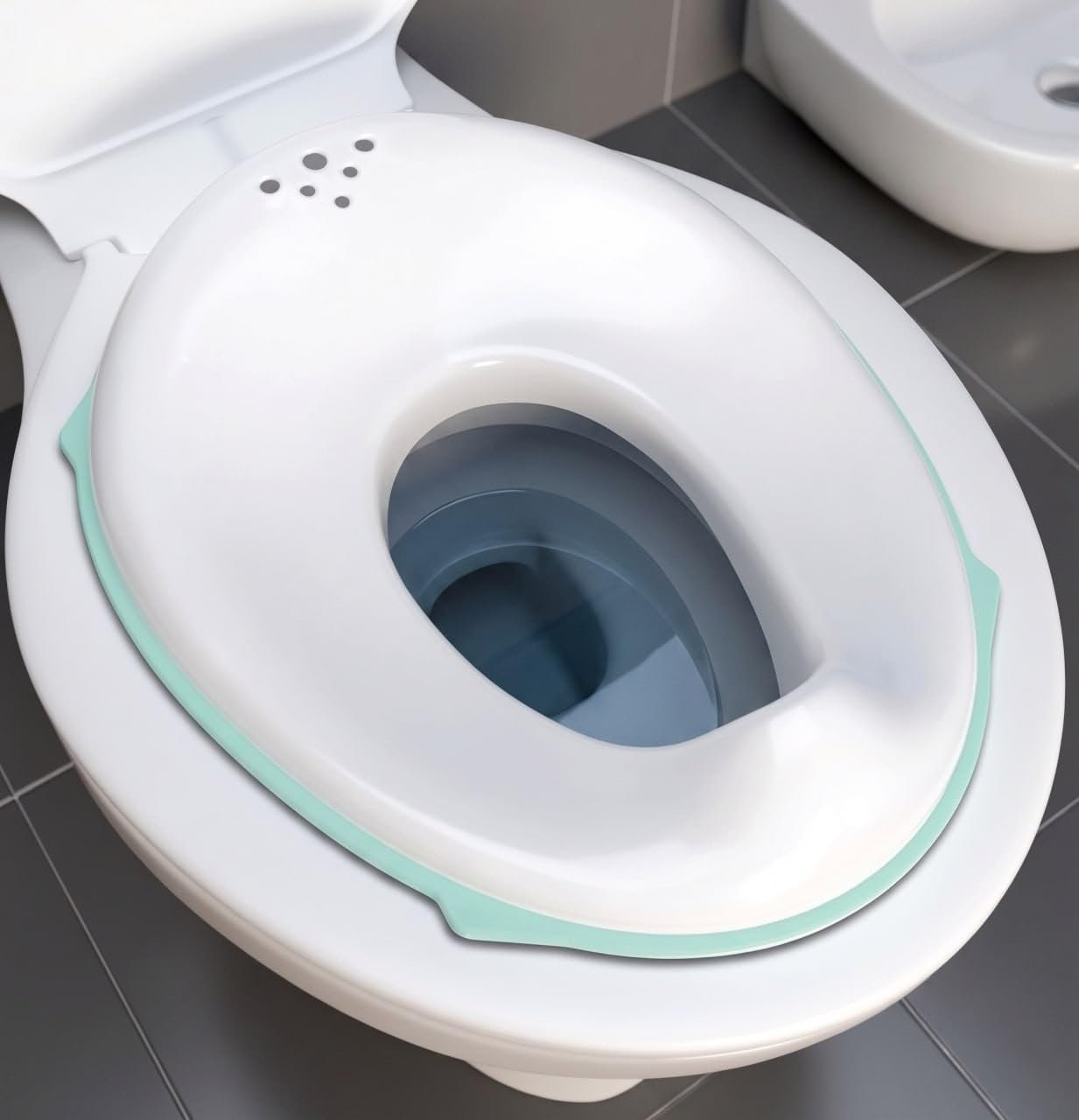 Novo Baby Portable Baby Unisex Potty Training Toilet Seat with Non-Slip Base, Splash Guard, and Storage Hook – Ideal for 0-6 Year Child, Fits Round & Oval Toilets, Toddler Travel-Friendly New born
