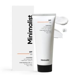 Minimalist Sunscreen SPF 50 PA++++ with Niacinamide & Multi-Vitamins | Broad Spectrum | Hydrating Sun screen for Dry & All Skin Types | Face Sunscreen for Men & Women | 50gm