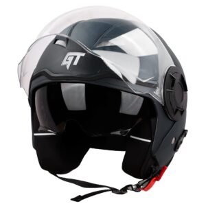 Steelbird GT Dashing ISI Certified Open Face Helmet for Men and Women with Inner Sun Shield ( Dual Visor Mechanism )