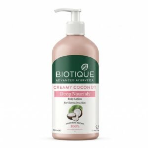 Biotique Creamy Coconut Deep Nourish Body lotion For Extra Dry Skin | Heals, Repairs, and Soothes the Skin | Moisturizing and Skin-Humidifying | 100% Botanical Extracts| All Skin Types | 300ml