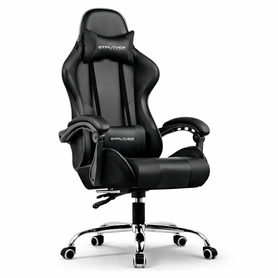 GTPLAYER Gaming Chair Ergonomic Office Chair with Footrest, Pu Leather
