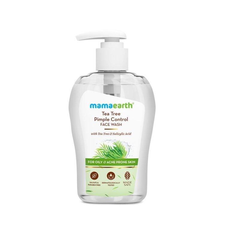 Mamaearth Tea Tree Pimple Control, Anti Acne Face Wash with Tea Tree & Salicylic for Oily & Acne-Prone Skin – 250 ml | Controls Oil to Prevent Pimples | Made Safe