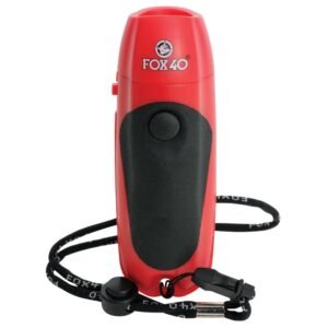 FOX 40 Plastic Electronic Whistle with Loop Lanyard (Red)