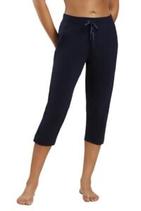 Van Heusen Women’s Cotton Lounge Capri | Drawstrings & Side Pockets | Cotton Stretch | Smart Tech Finish | Sweat Absorbent | Breathable Fabric | Everyday Comfort | Solid Colors | Style 55304