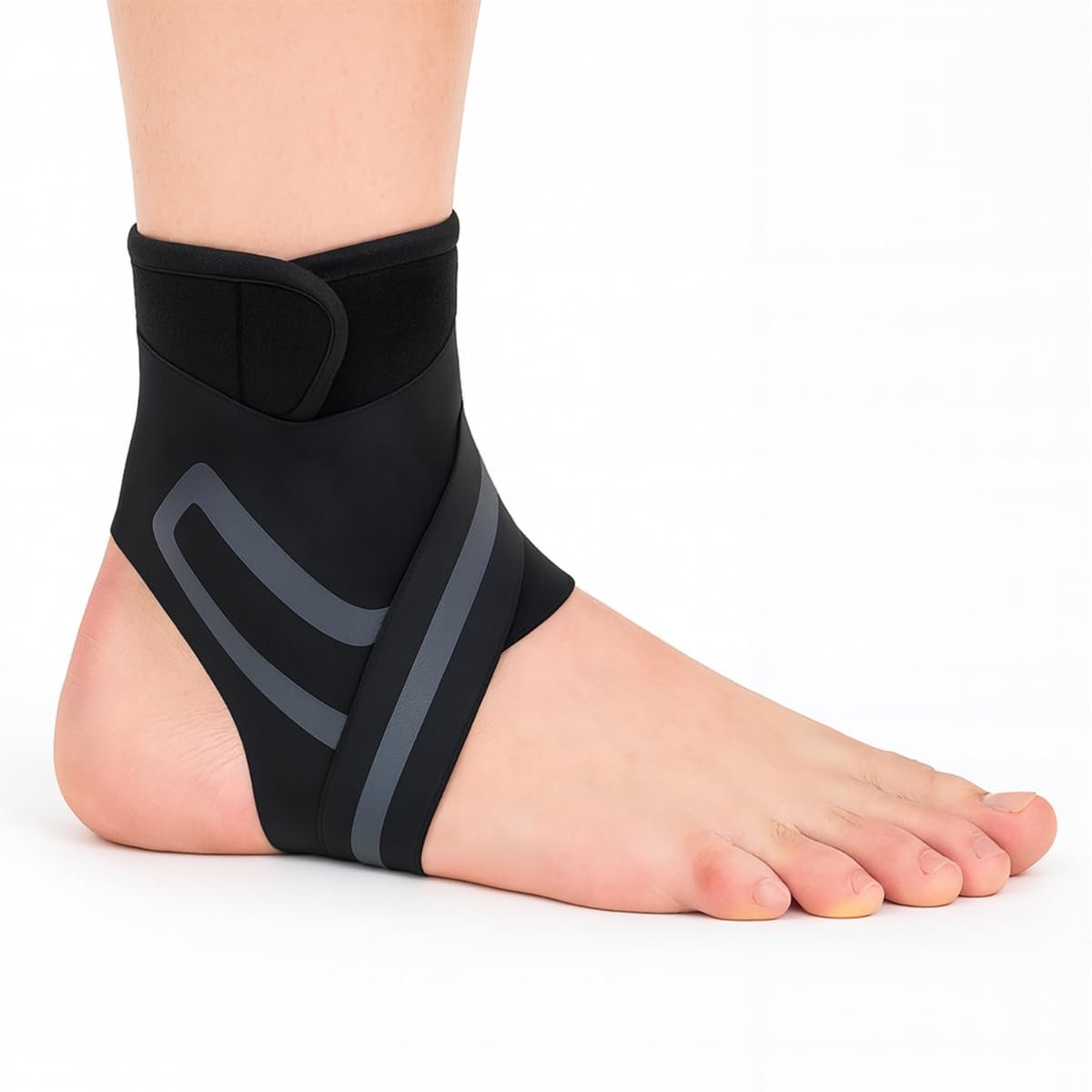 Boldfit Premium Ankle Support Compression Brace for Injuries, Ankle Protection Guard Helpful In Pain Relief and Recovery. Ankle Band For Men & Women (Ankle Brace Grey – Right)