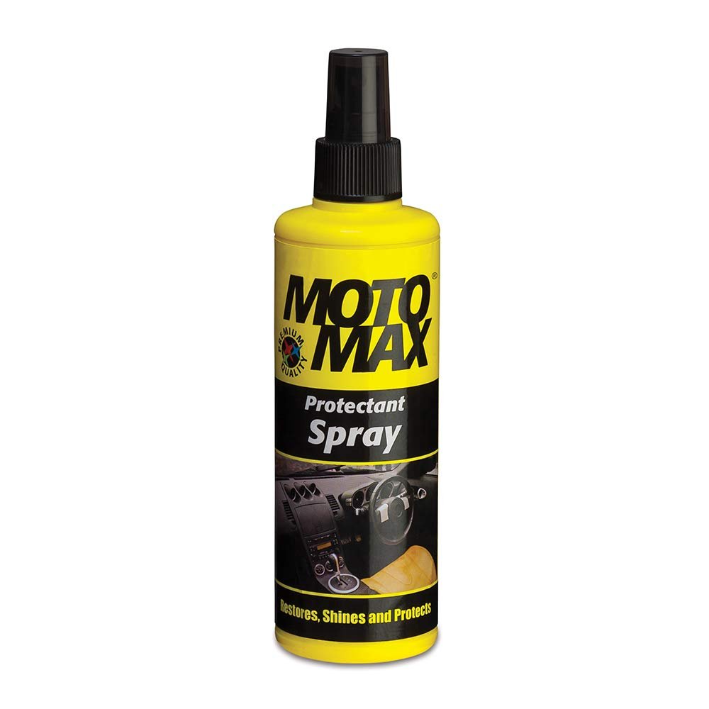Motomax Protectant Spray (200 ml)| Repels dust, pollutants| Protect, Restore Faded Vinyl, Plastic, Leather, Dashboard, Rubber, Tyres of Cars, Bikes, Motorcycles & Scooty| Provides Long Lasting Shine