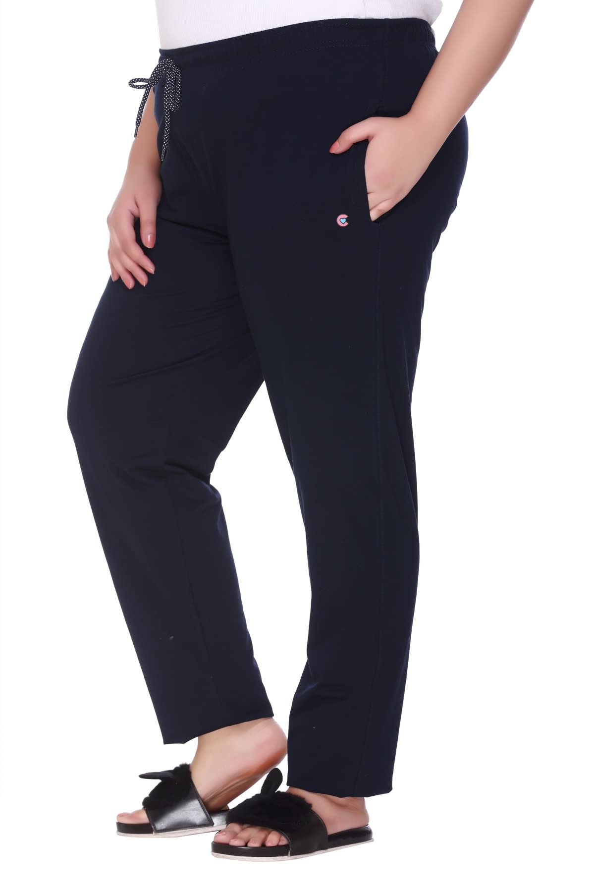 CUPID Women’s Cotton Track Pants Regular Fit Lounge Wear Gym Joggers Sports Trouser Night Pants for Ladies