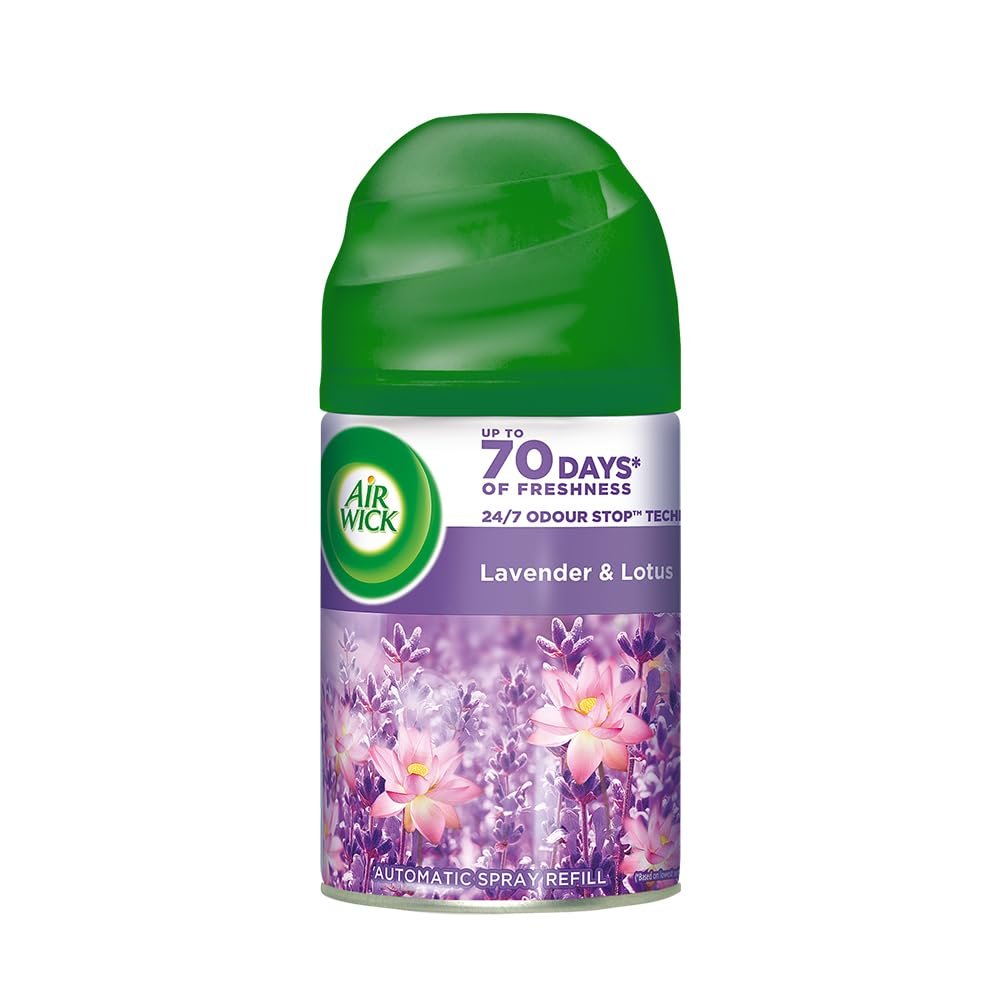 Airwick Freshmatic Automatic Room Freshener Refill, Lavender & Lotus – 250 ml | 2600 Sprays Guaranteed | Lasts up to 70 days