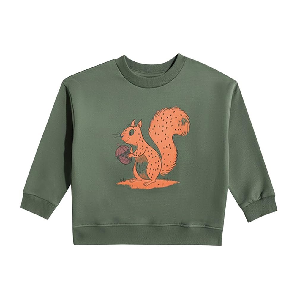 Mothercare Boys Sweatshirt Olive Squirrel Print Cotton Blend
