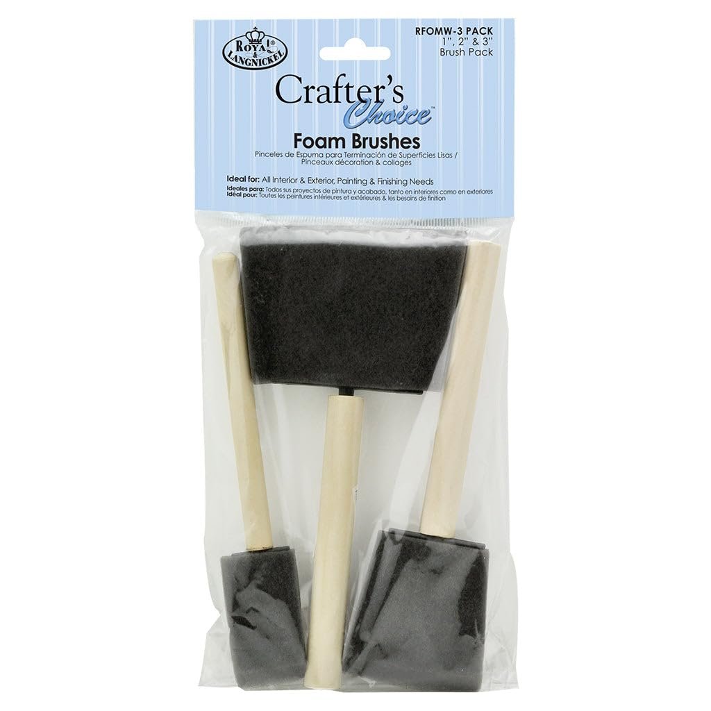Royal Brush RFOMW-3P Foam Brush, 3-Pack
