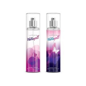 Layer’r Wottagirl Amber Kiss & Secret Crush Body Mist for Women, 60ml x 2