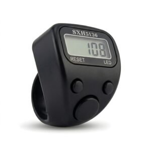 Digital Finger Ring Counter, LCD Display with LED, Reset Function, Tally Counter (Pack of 1-Multicolour) (Black)