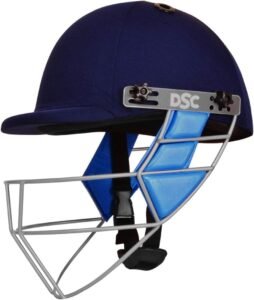 DSC Guard Cricket Helmet for Mens – Colour: Navy Blue Shell with Adjustable Steel Grill and High-Density Foam Protection