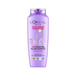 L’Oreal Paris Moisture Filling Shampoo, With Hyaluronic Acid, For Dry & Dehydrated Hair, Adds Shine Bounce, Hyaluron 72H, 340Ml.