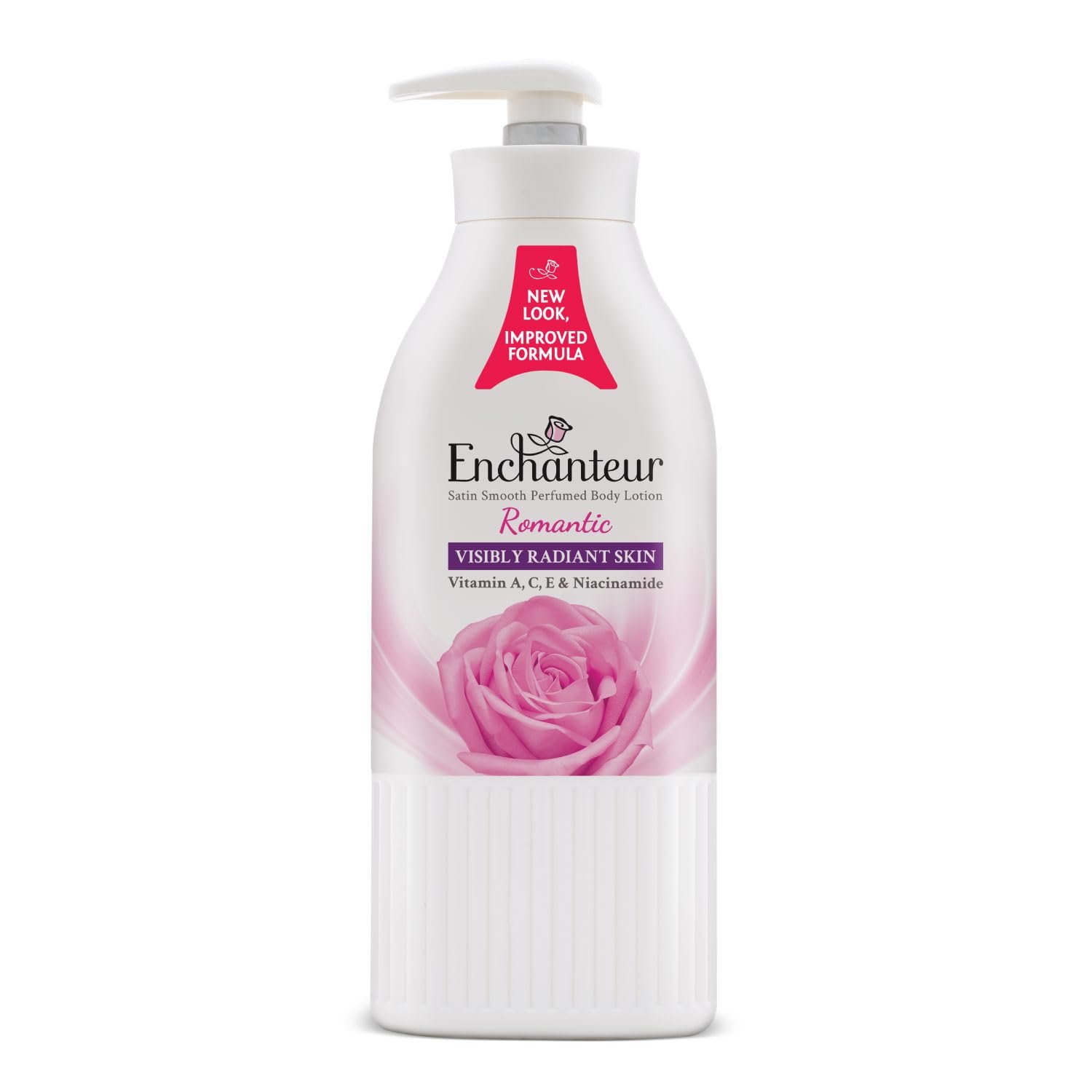Enchanteur Romantic Perfumed Body Lotion, 500ml | With Vitamin A, C, E & Niacinamide | Fast Absorbing, Hydrating, Water Based, Non-Greasy, Floral French Fragrance for Silky Smooth Skin