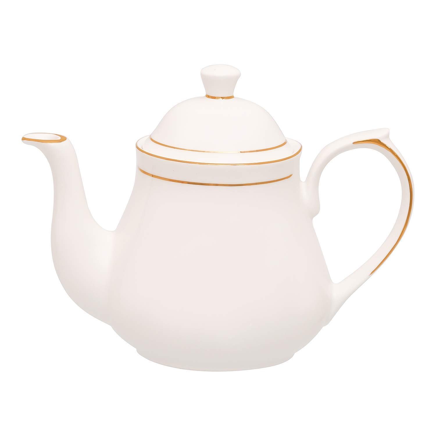 Femora Ceramic Gold Line Tea Pot & Kettle,Loose-Leaf, Herbal, Green Tea Maker – High Fired, Finely Glazed Ceramic, 1000 ML, Pack of 1