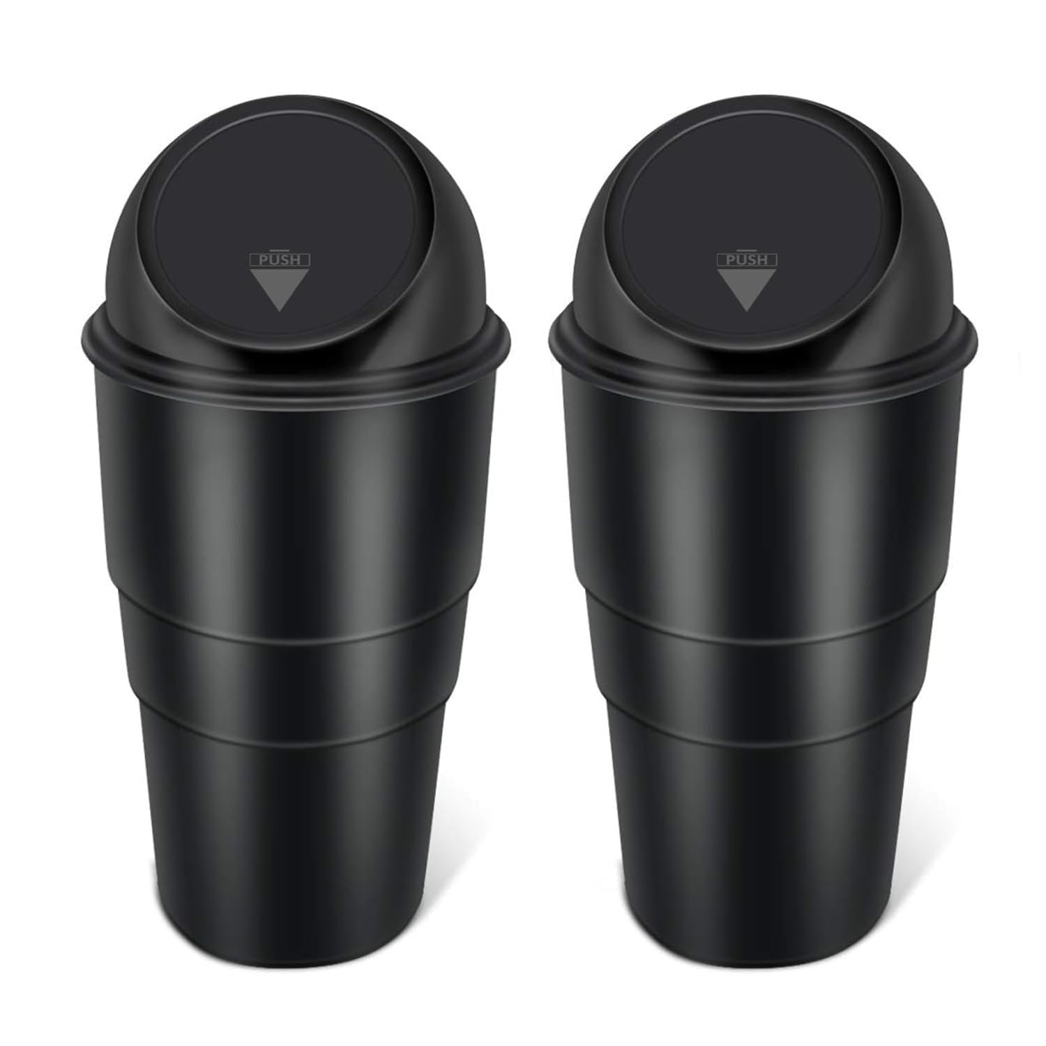Oblivion Car Dustbin 2 Pc – Waste Management Bin for Car, Office, Home & Vehicle – Car Accessories, Portable Garbage Organizer with Lid, Small Trash Box for Table, Desk, Kitchen & Travel (Black)